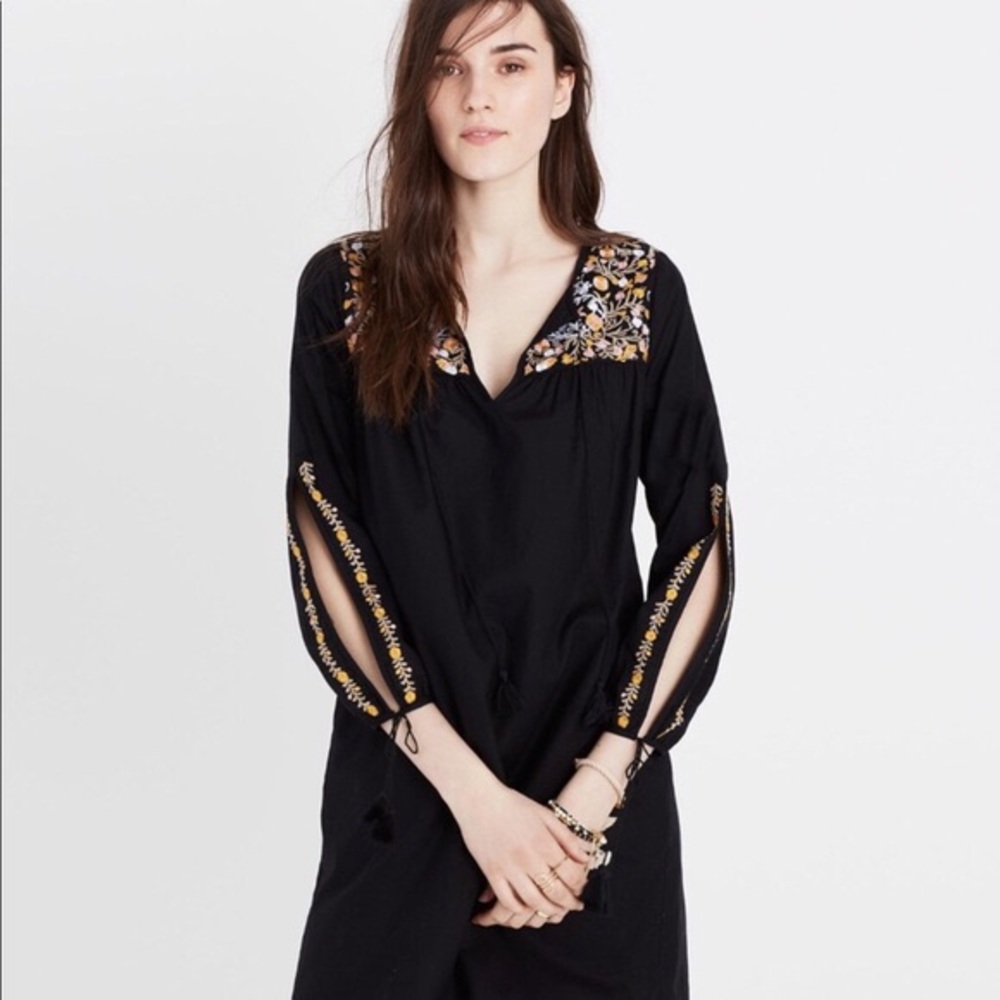 COPY - Madewell Slit Sleeve Embroidered Dress
